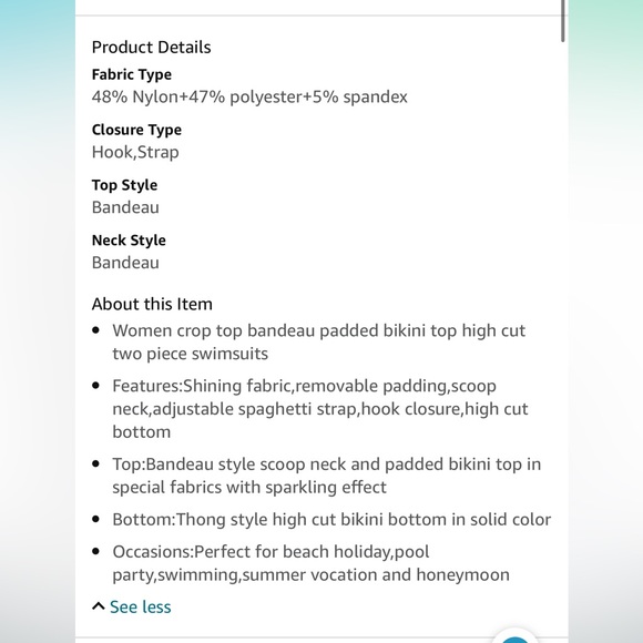 NWT Green Shimmer Bandeau Bathing Suit M - Picture 3 of 3